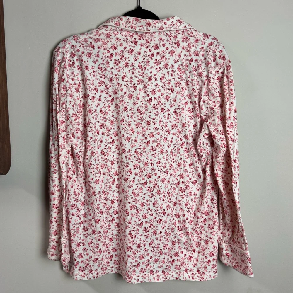 Lauren Ralph Lauren Floral Pajama Set Women’s Large Red White Cotton Sleepwear